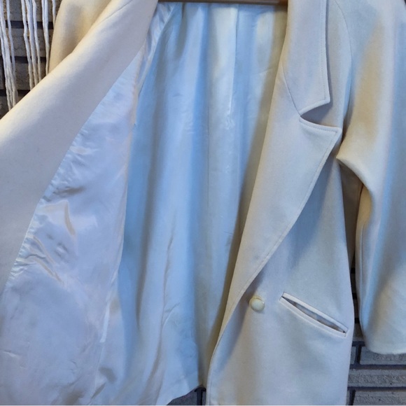 80's Off-White Wool Blazer - Wool Suit Jacket - Size 8 - 10 - 80's Men's Wear - Picture 6 of 10